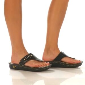 Alegria Vanessa‎ slip-on sandals,black reptile leather,38